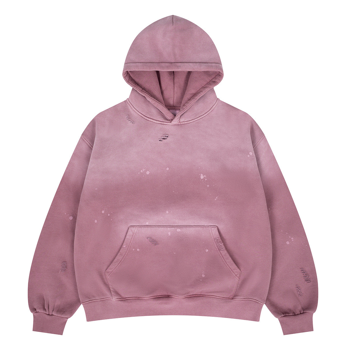 Splatter Distressed Gradient Spray Monkey Hoodie Sweatshirt