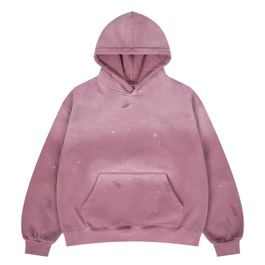 Splatter Distressed Gradient Spray Monkey Hoodie Sweatshirt