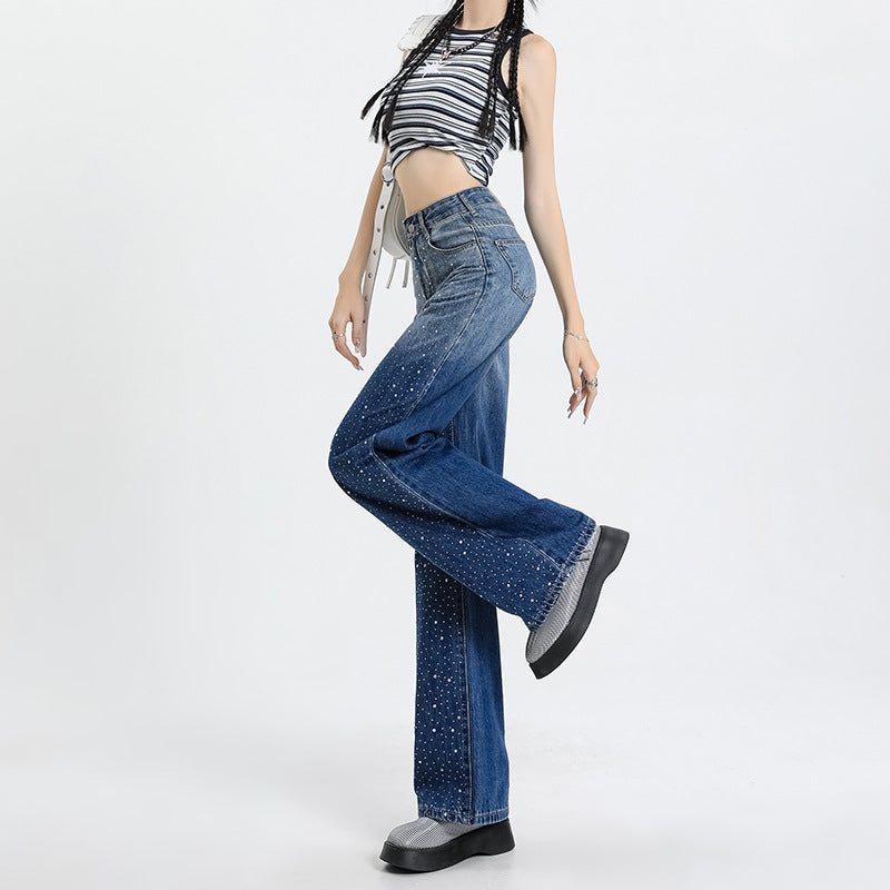 Women's High-Waisted Denim Pants - Versatile Straight Leg