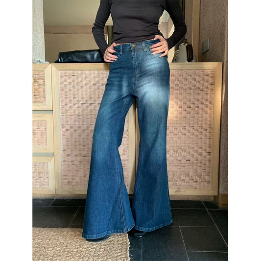 Flared Denim Pants for Women - High Street Wide Leg Long Pants
