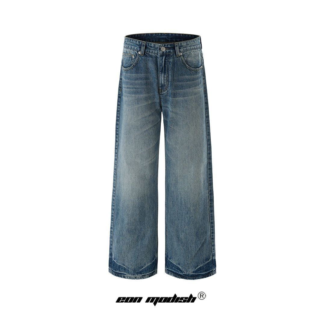Style Simple Washed Flared Denim Trousers
