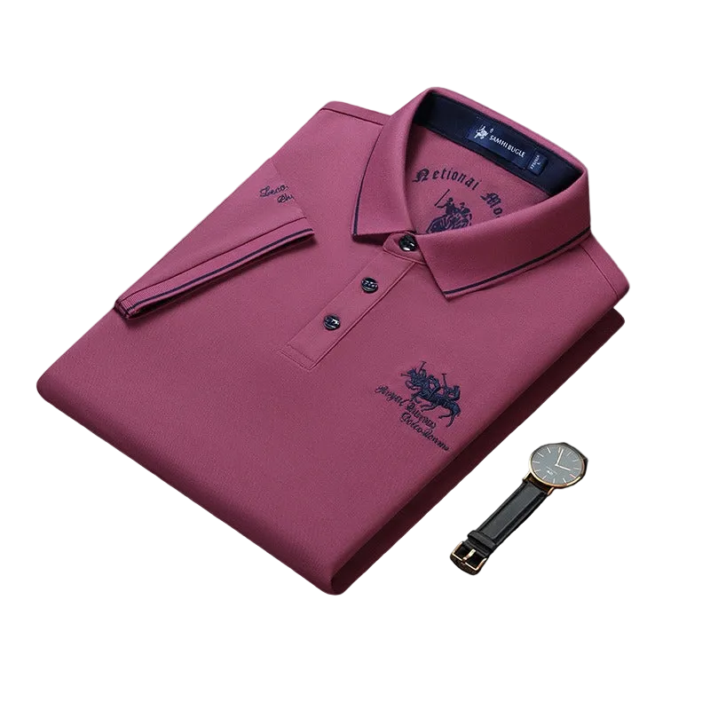 Business Casual Short Sleeved Polo Shirt for Men