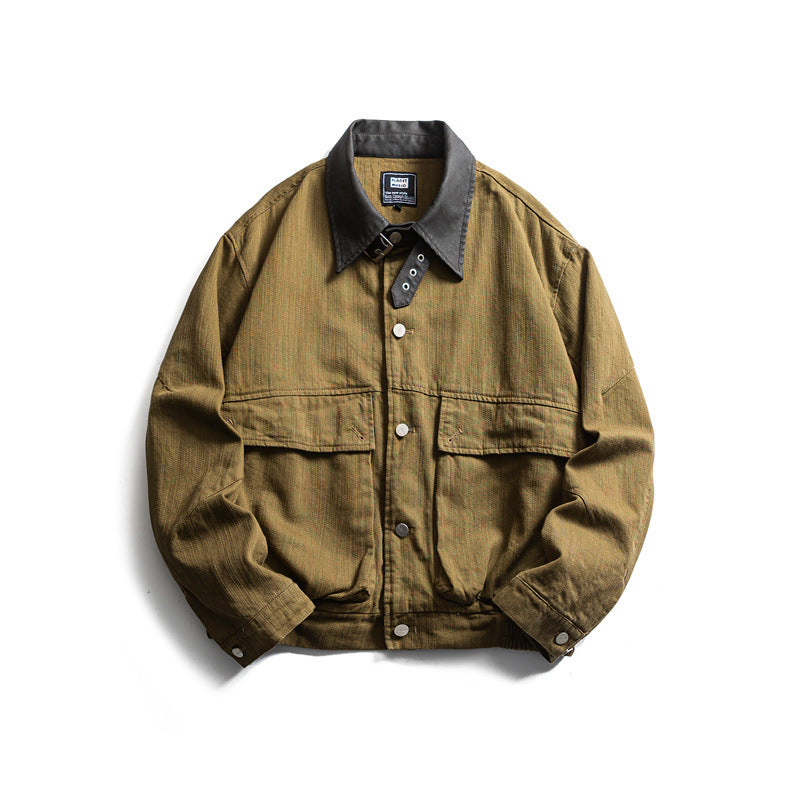 Work Jacket with Large Pockets Canvas Outerwear