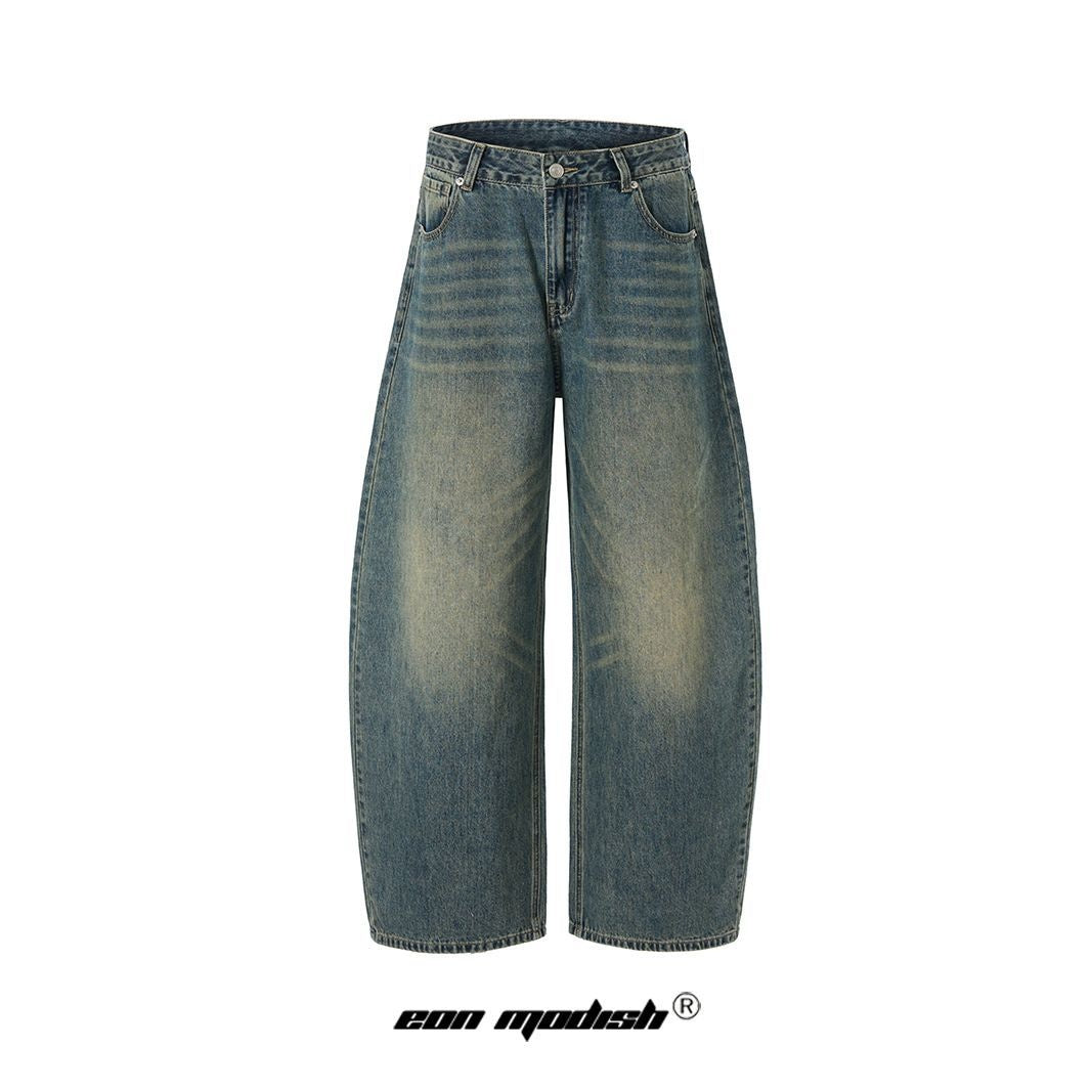 Premium Japanese Denim Tapered Pants with Retro Design
