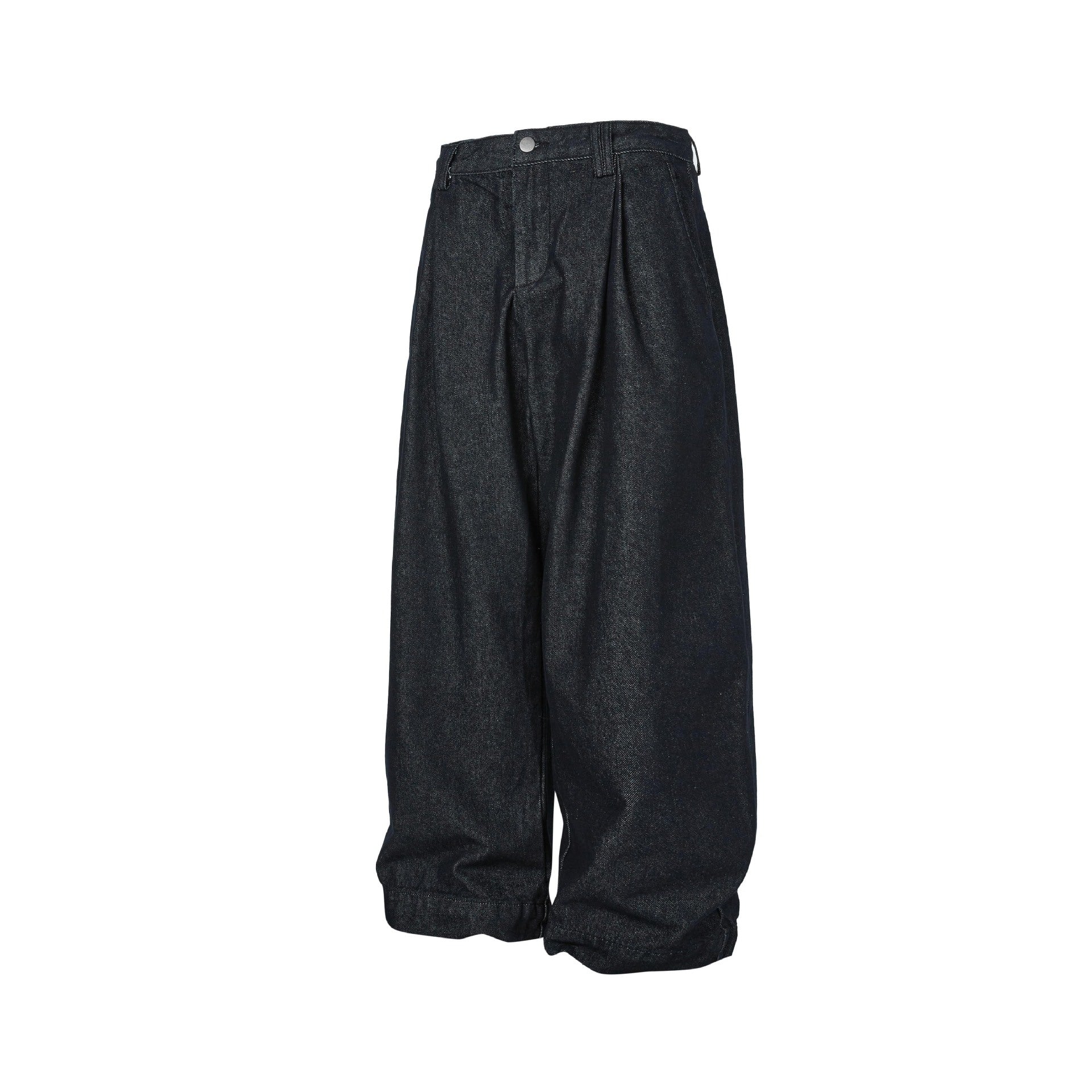 Wide-Leg Loose Original Denim Pleated Casual Jeans