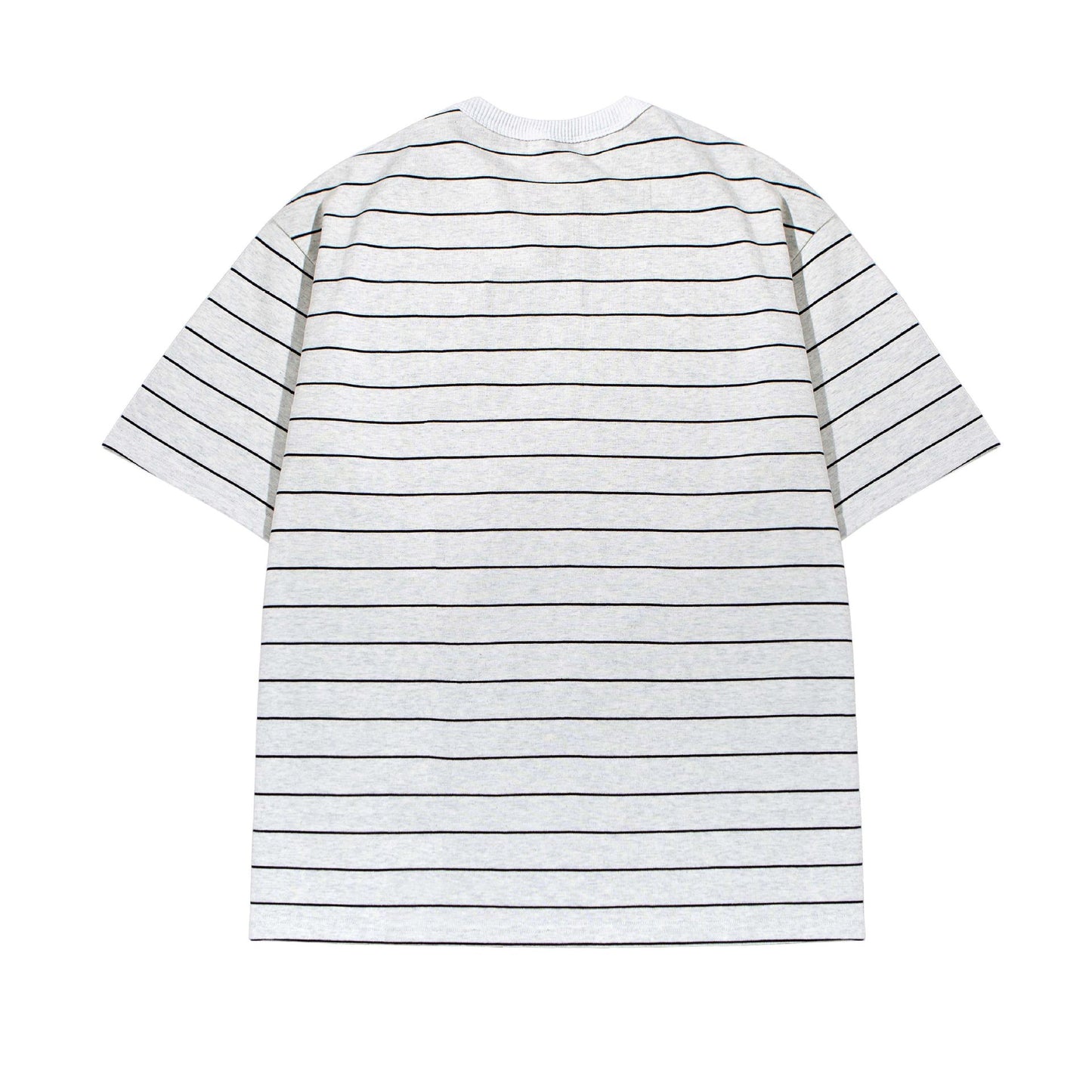 Striped Short Sleeved T-shirt with Round Neck