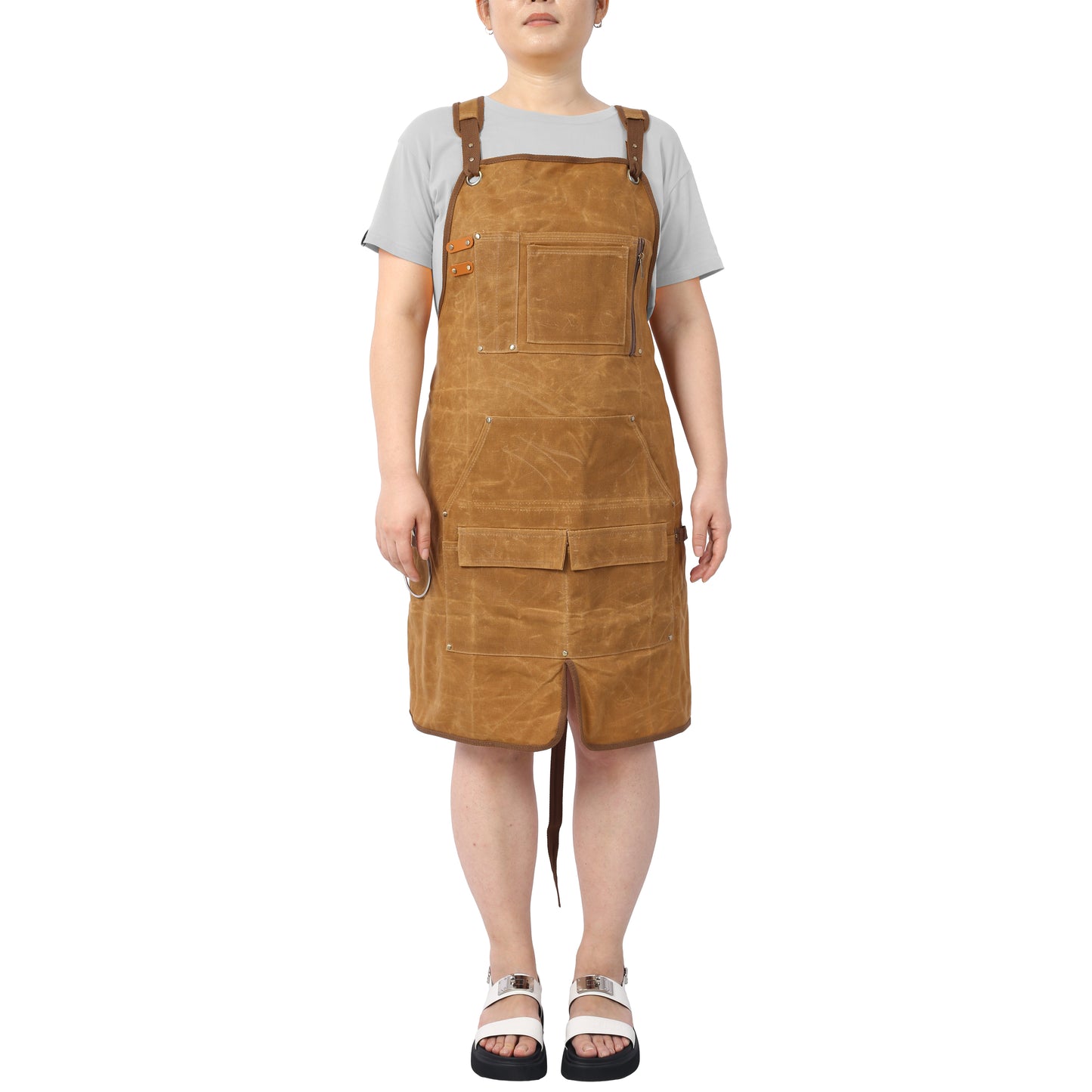 Long Heavy Duty Waxed Canvas Tool Apron