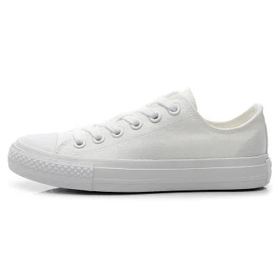 Unisex Solid Color Low Top Canvas Sneakers