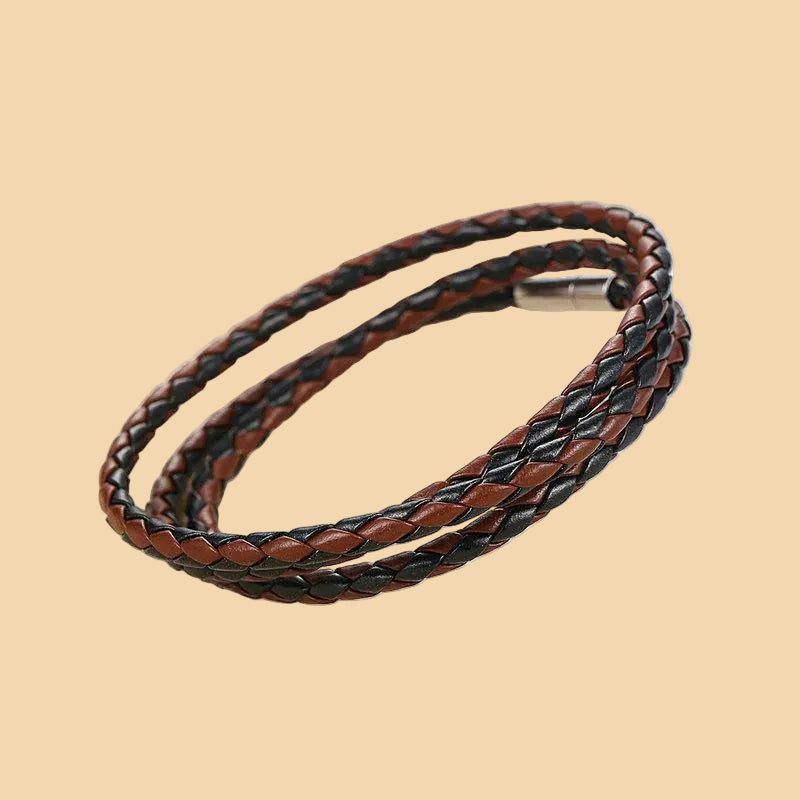 Men's  Leather Bracelet with Magnet Clasp