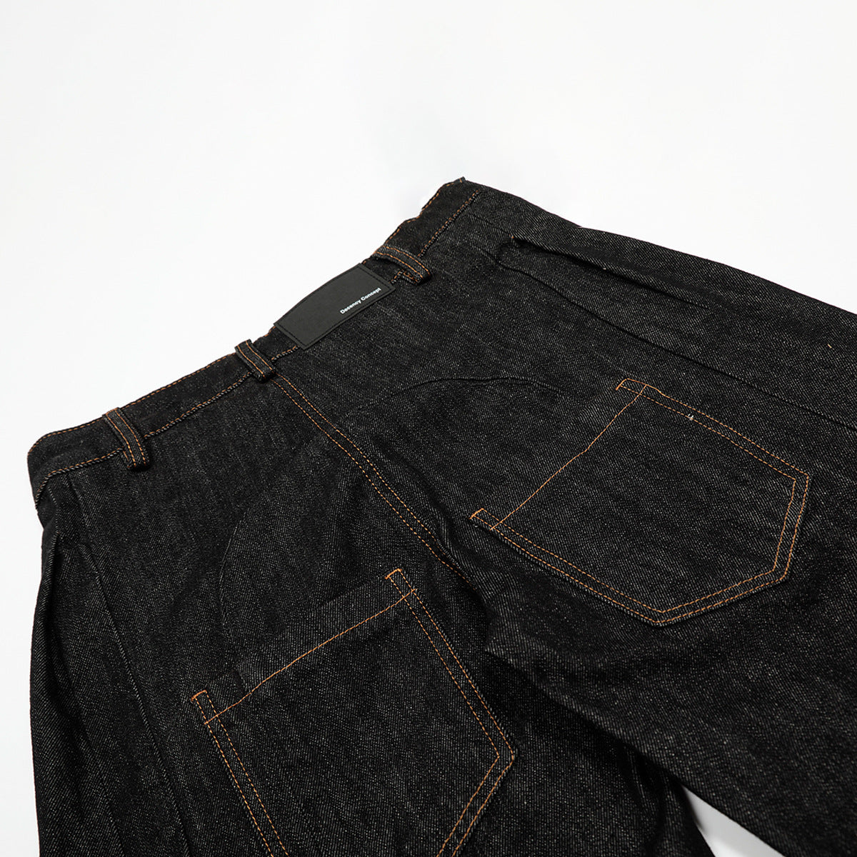 Retro Washed Original Color Denim Loose Curved Knife Wide Leg Pants