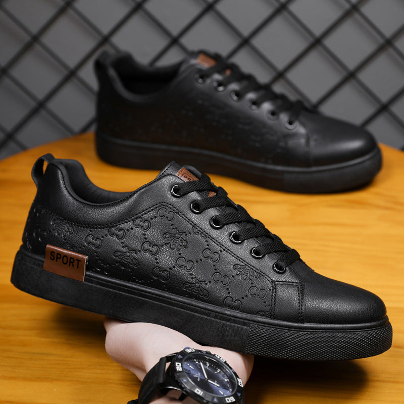 Round Headed  Black Casual Shoes for Men