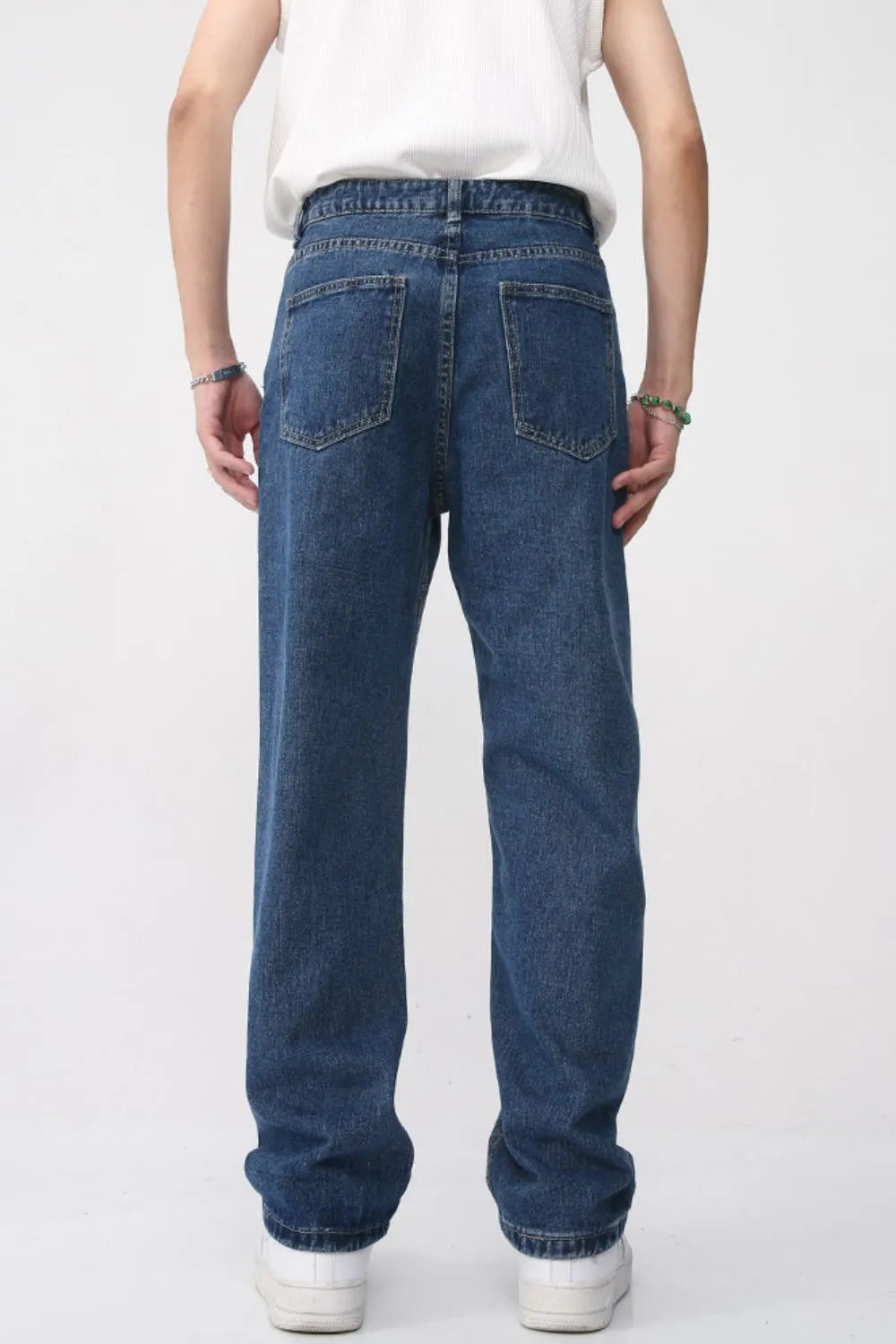 Premium Men's Washed Straight Leg Jeans - Japanese Denim