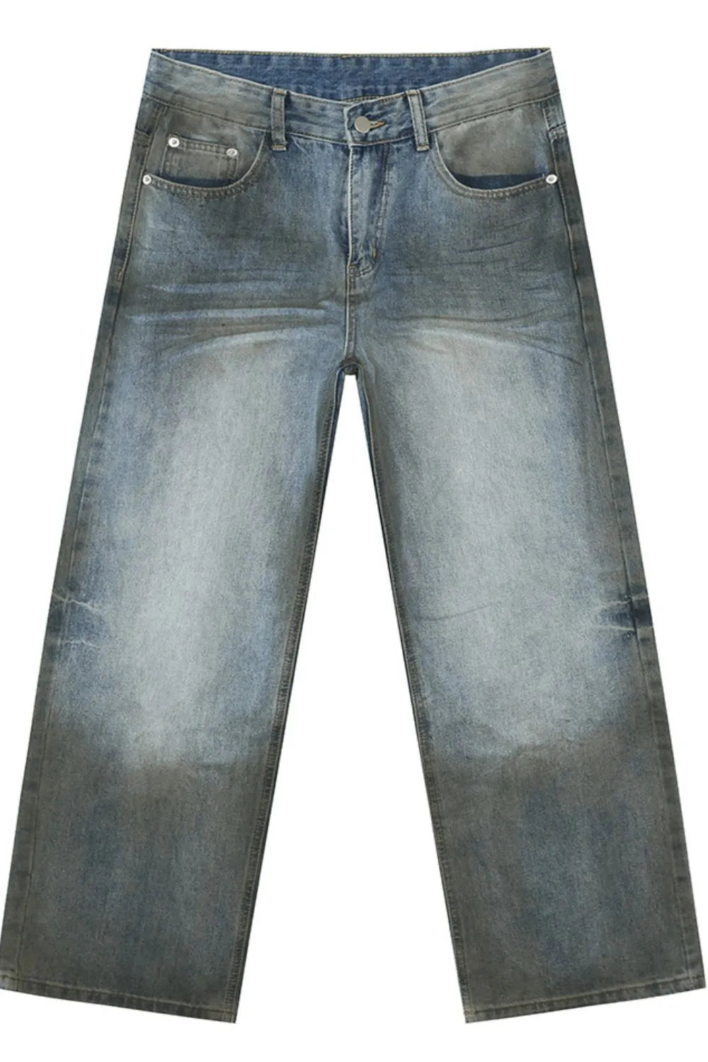High Waist Baggy Jeans with Pockets - Premium Japanese Denim