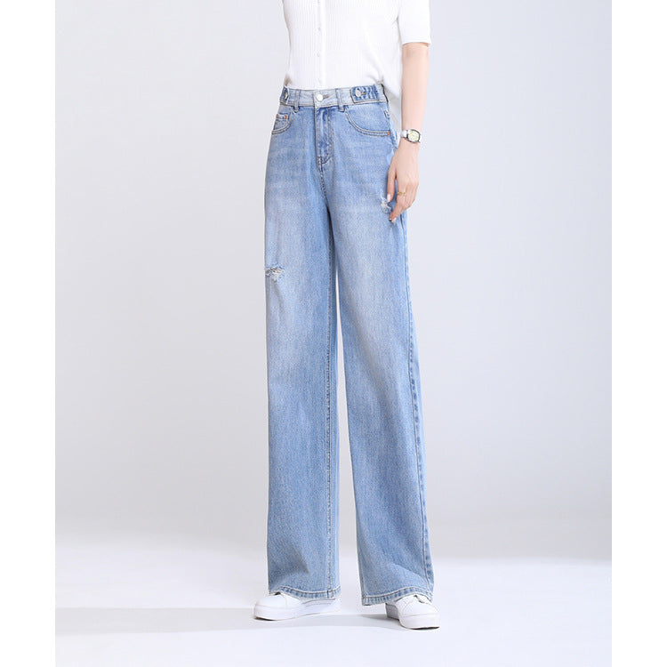 Wide Leg Jeans for Women - Loose High Waist Straight Pants