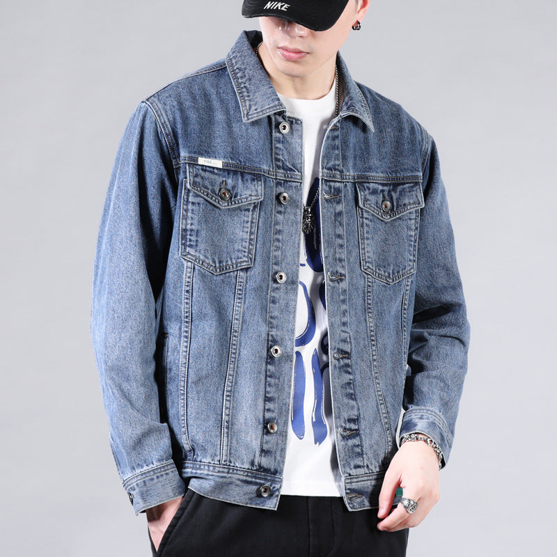 Men's  Solid Color Casual Denim Jacket - Couples Style