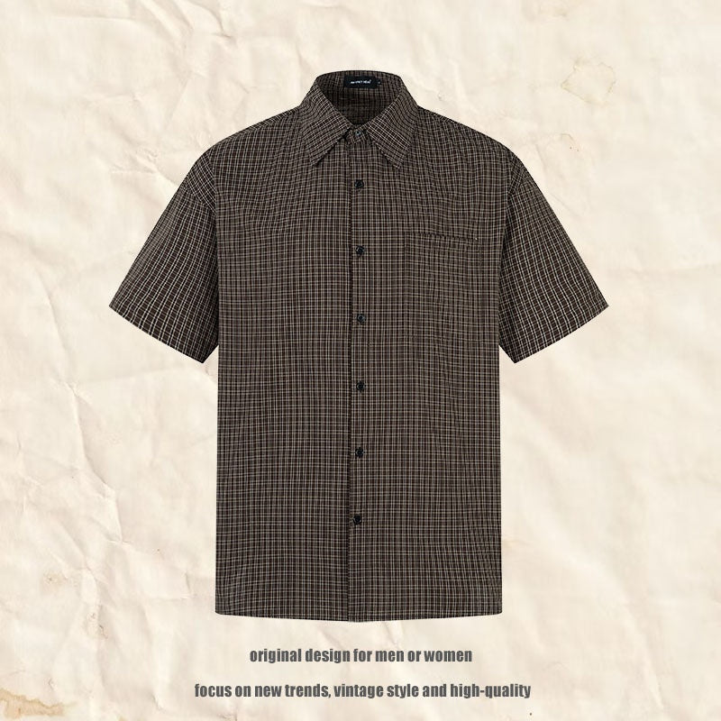 Retro Plaid Short Sleeve Shirt