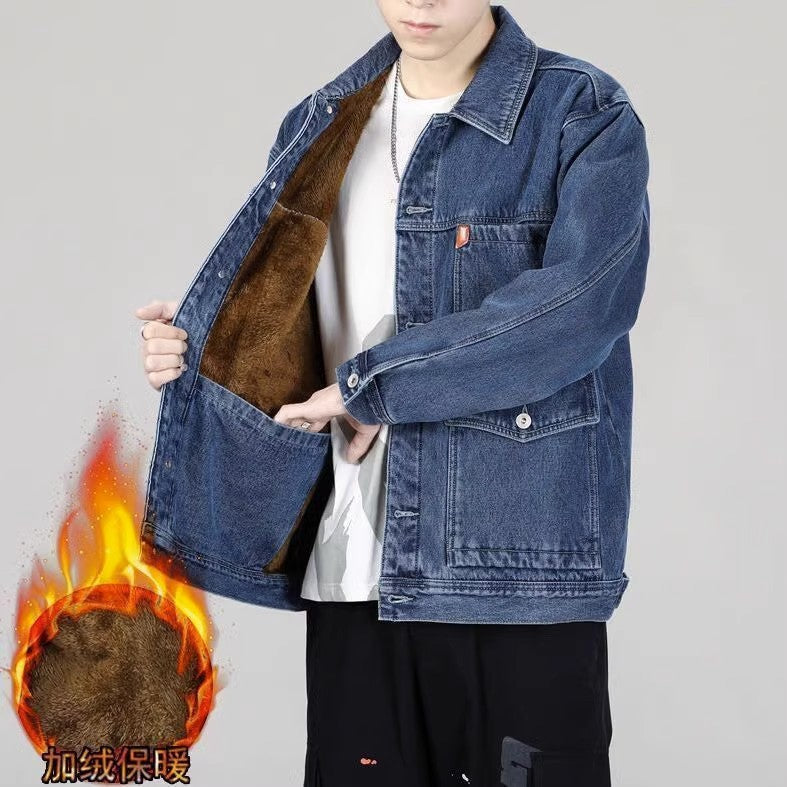 Heavyweight Denim Jacket for Men - Warm Lined Casual Outerwear