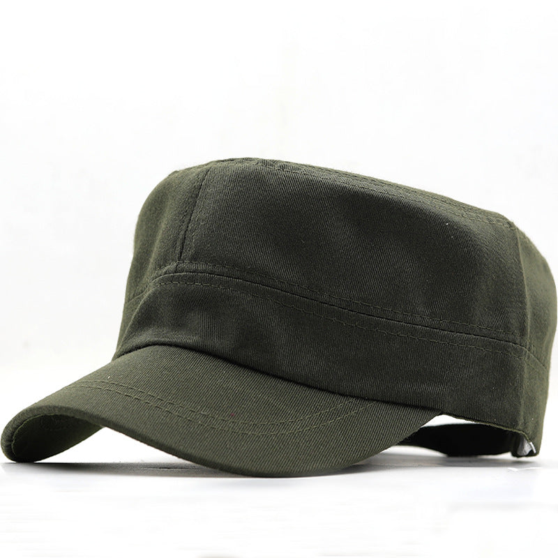 Simple Military Flat Cap - Solid Color