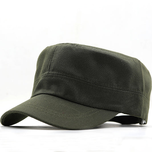 Simple Military Flat Cap - Solid Color