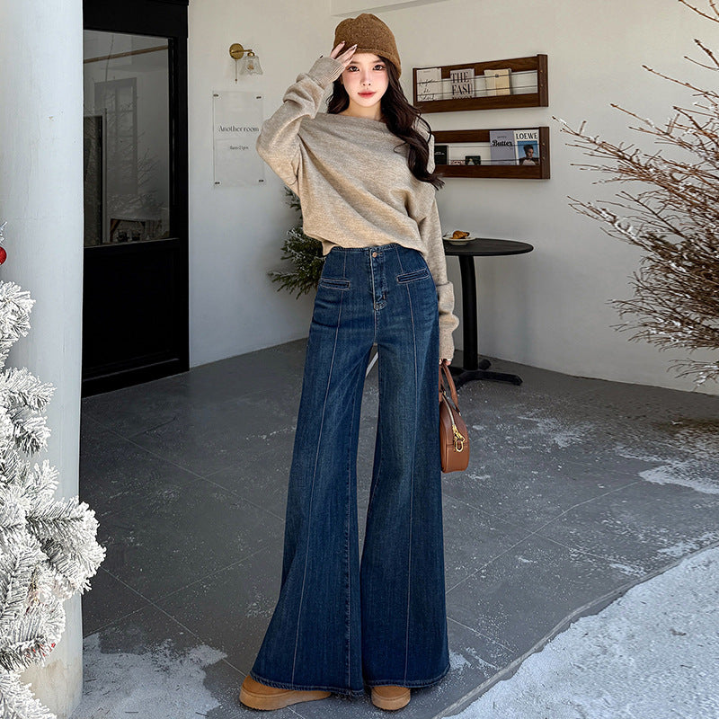 Women's Vintage Bell-Bottom Jeans -  Slimming Flare Pants