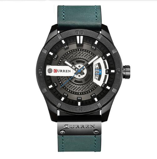 Men's Leather Quartz Wrist Watch