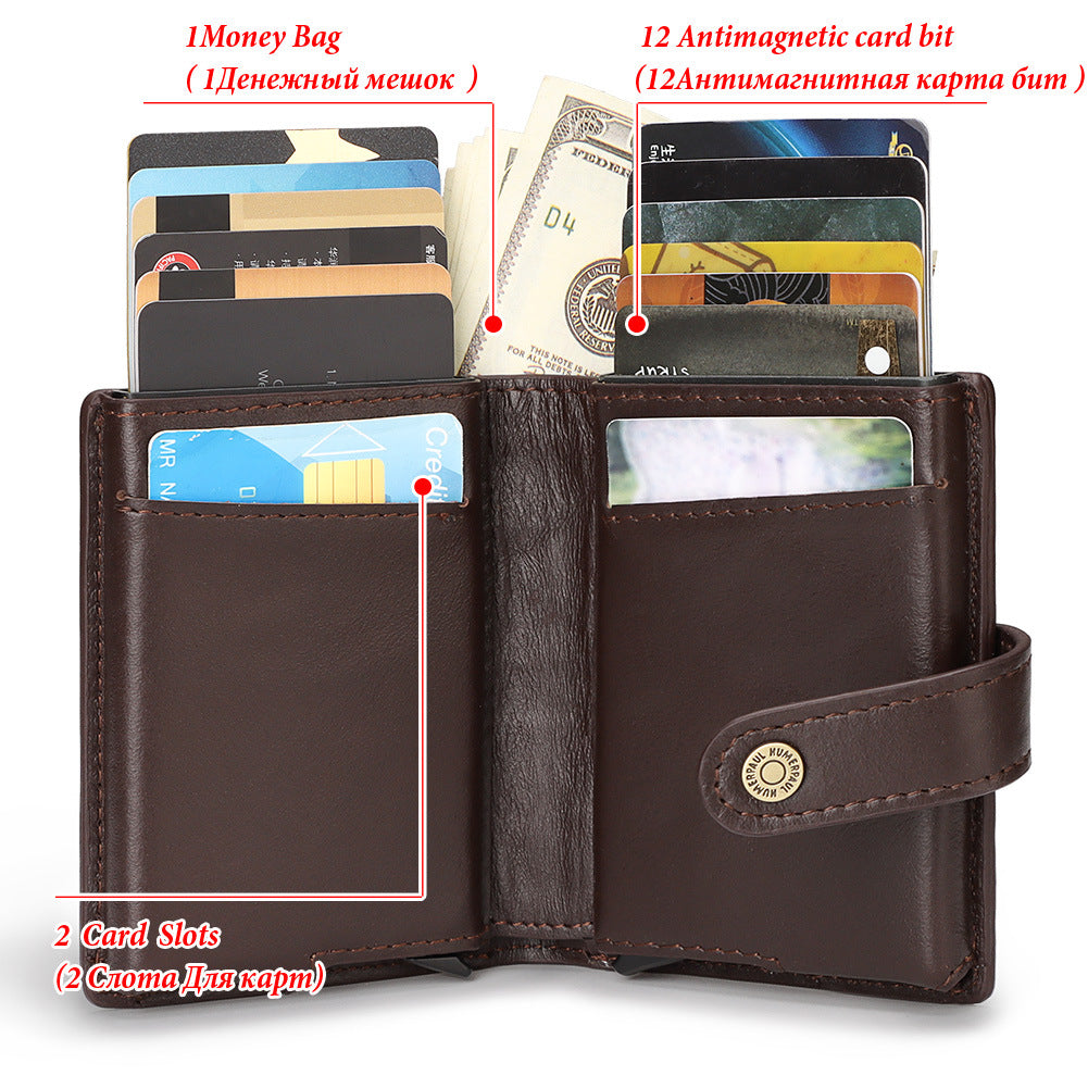 Men's Leather Card Holder RFID Antimagnetic Wallet