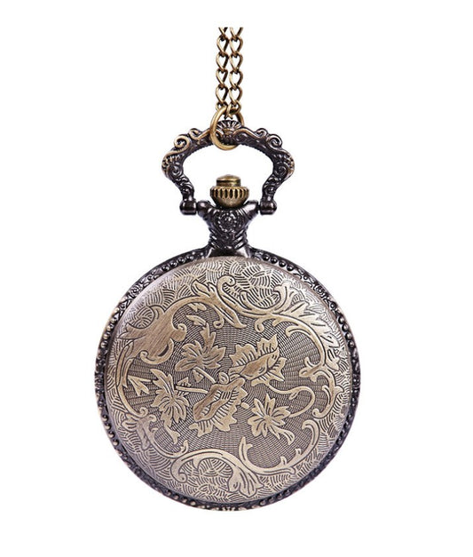 Large Bronze Thin Chain Chinese Zodiac Classic Retro Pocket Watch