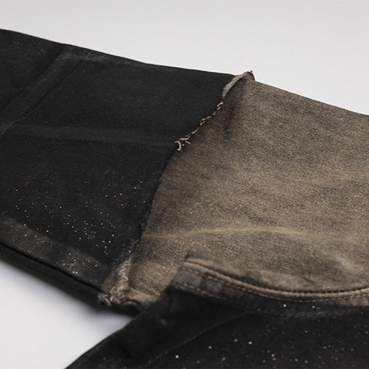 Washed Color Blocked Denim Jacket