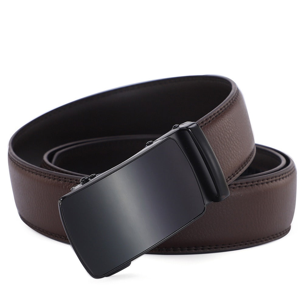 Men's High-End Automatic Buckle Two-Layer Cowhide  New Belt