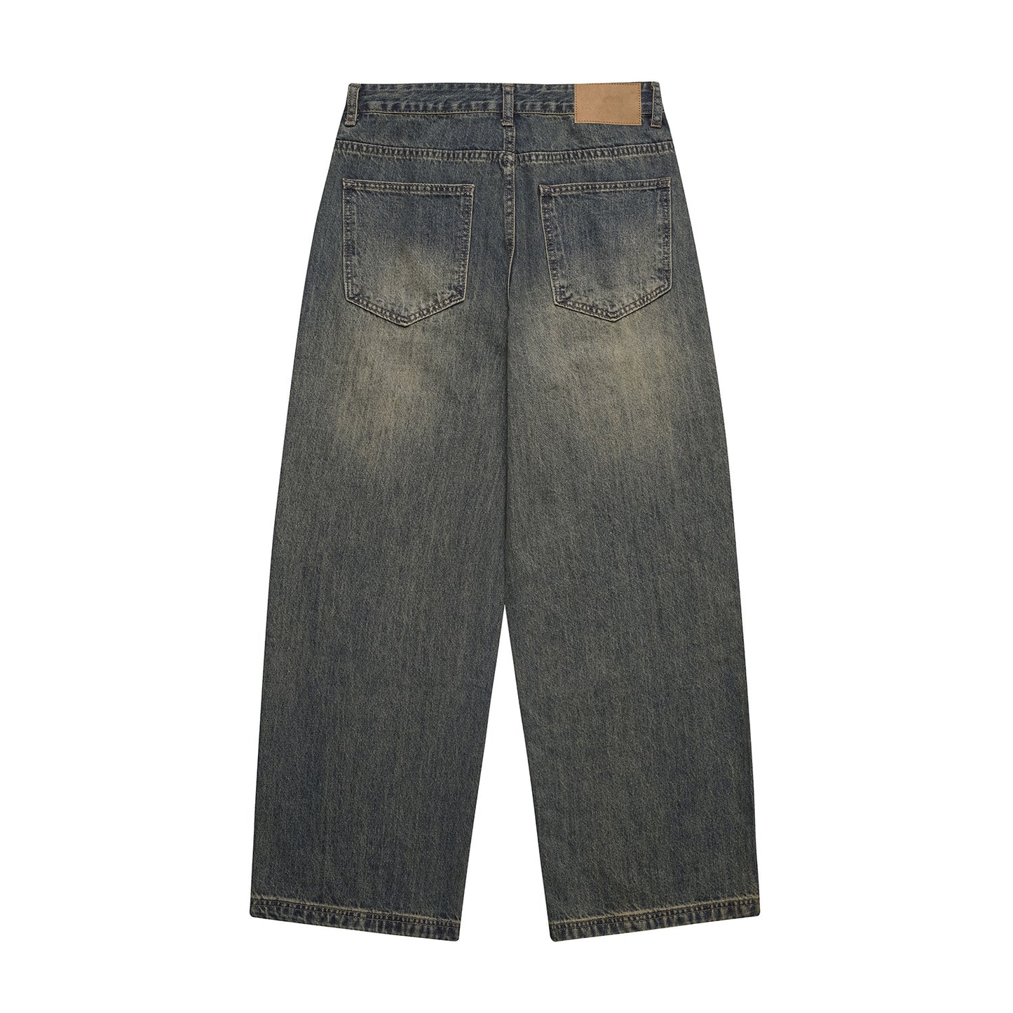 Distressed Denim Wide Leg Pants - Loose Fit Long Trousers for Men