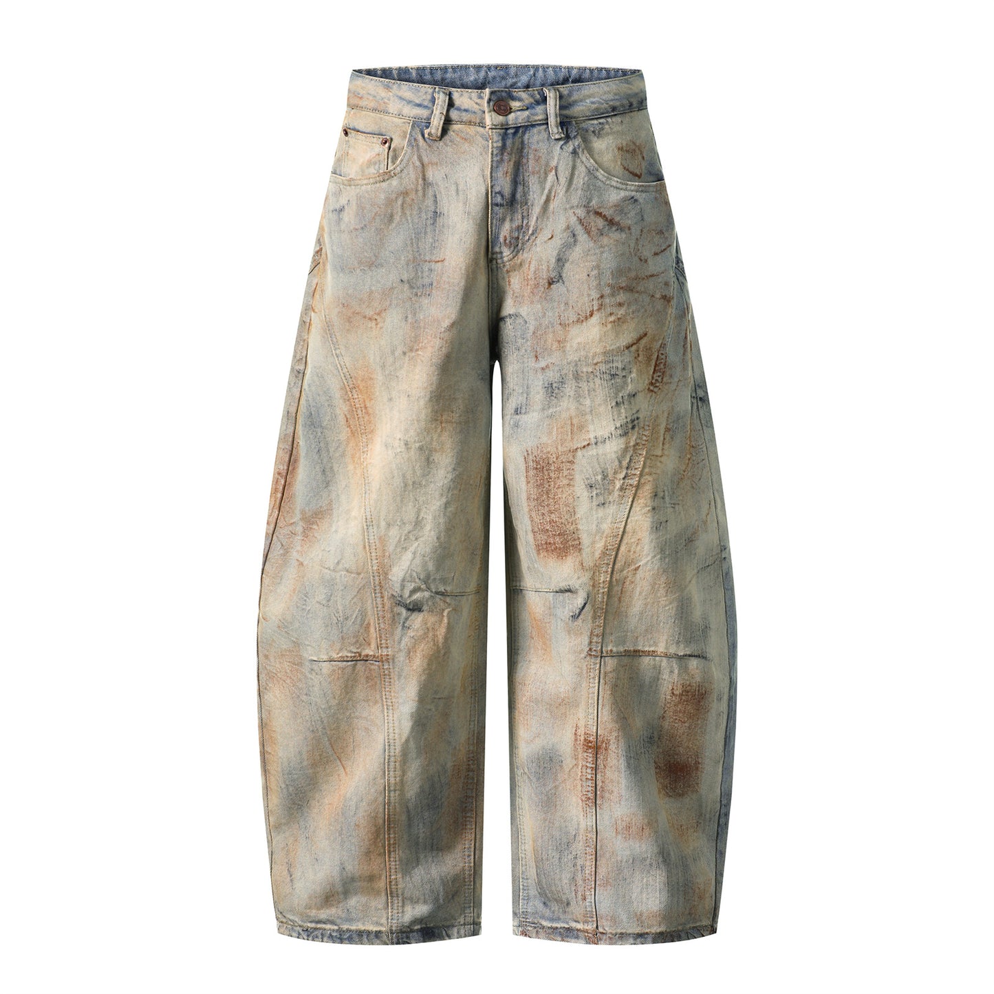 Washed Distressed Denim Long Pants - Premium Japanese Craftsmanship