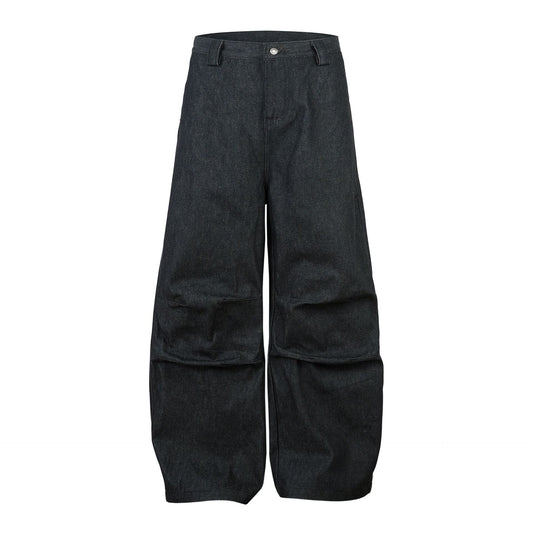 Street Retro Washed Tapered Denim Long Pants