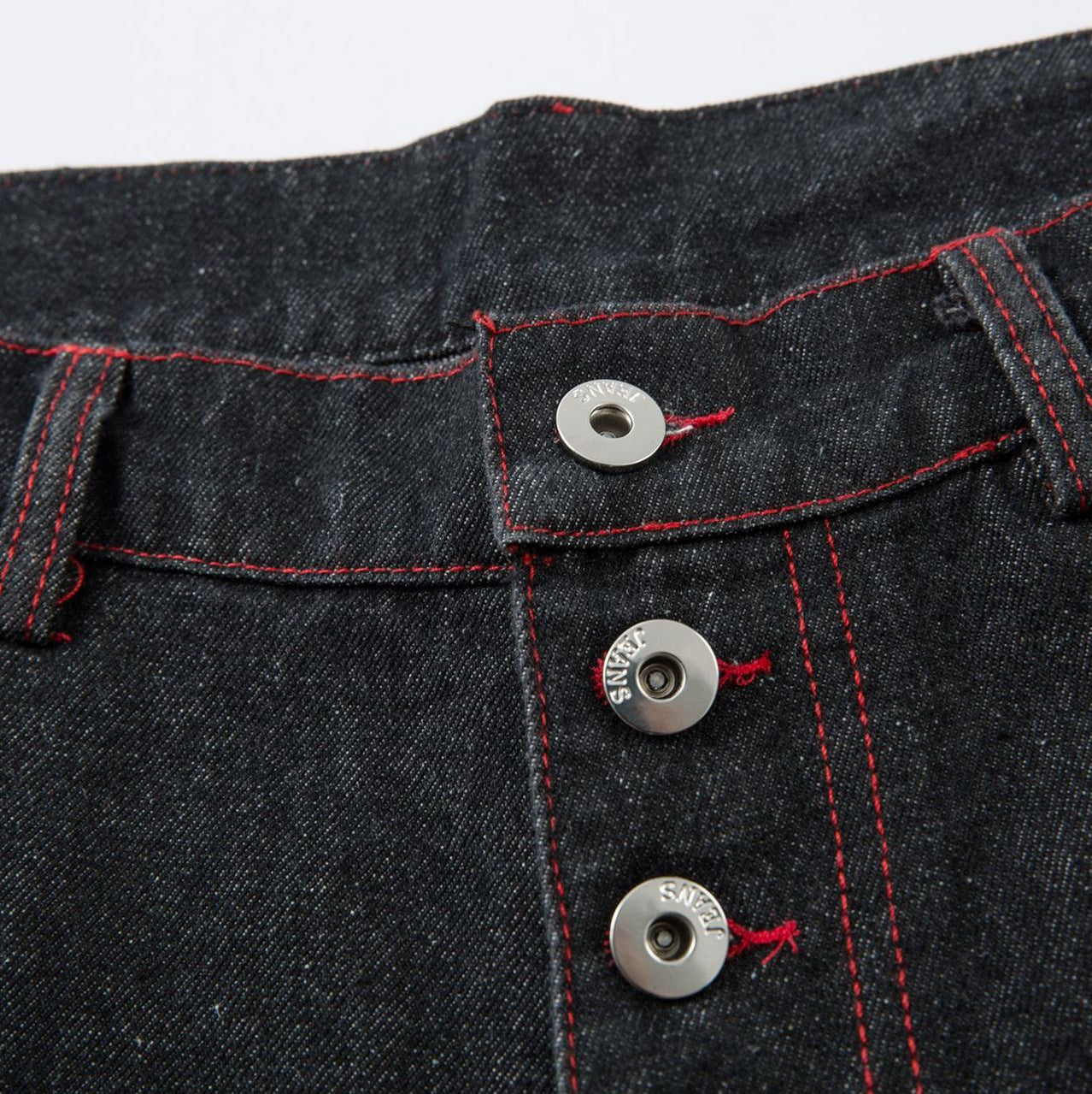 High-Street Personalized Color-Block Embroidered Denim Long Pants