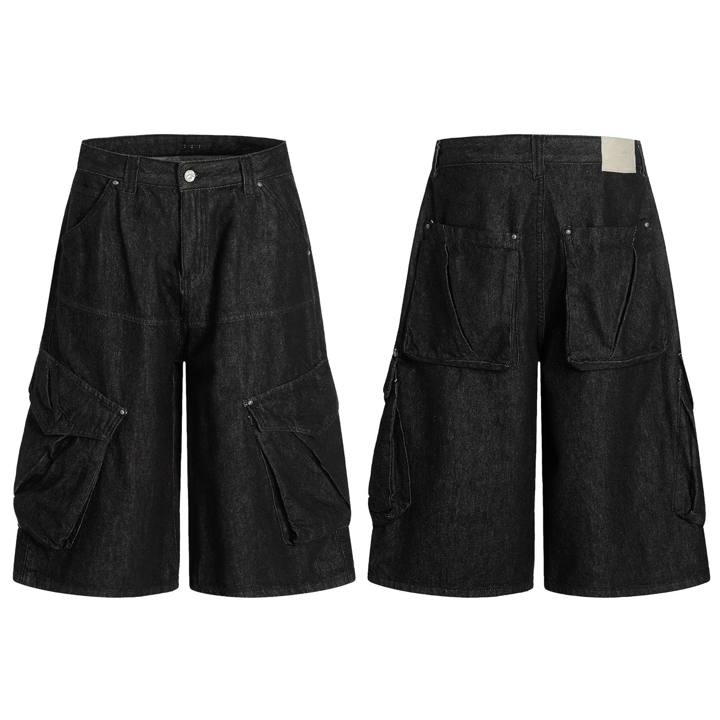 Unisex Straight Fit Denim Pants with Multiple Pockets