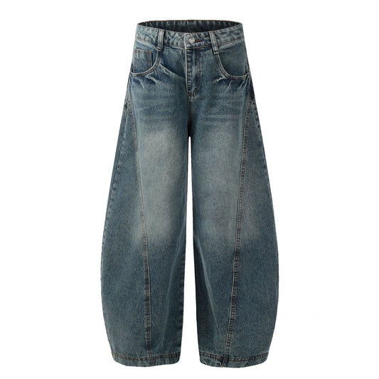 Premium Japanese Denim Loose-Fit Curved Knife Pants