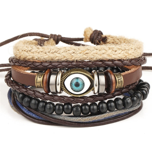 Punk Leather Bracelets - Adjustable