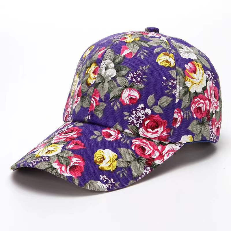 Small Floral Cloth Peony Baseball Cap Duck Bill Hat
