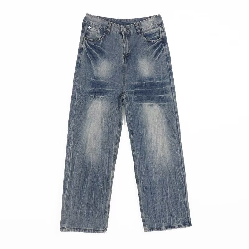 Premium Japanese Denim Thin Long Straight Tube Loose Curved Knife Pants