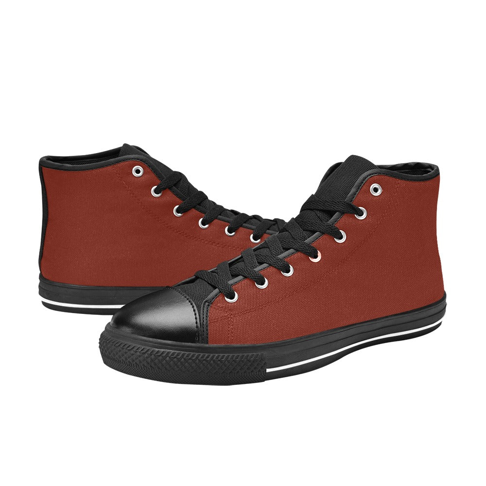 High Top Canvas Men's Shoes - Dark Red