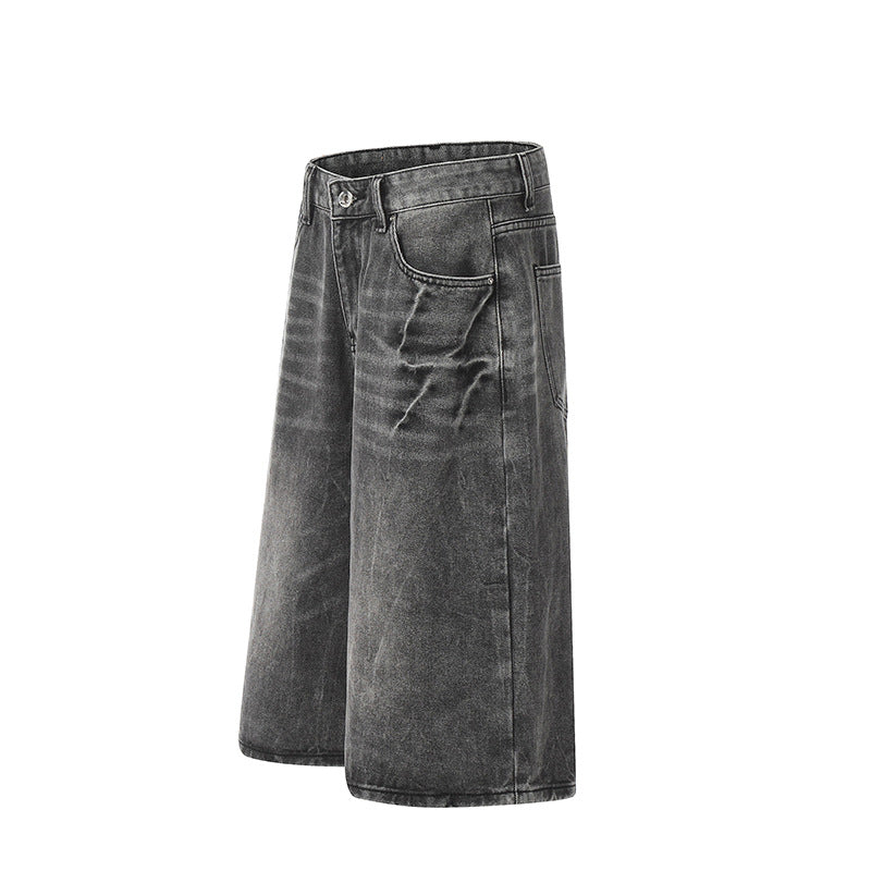 Washed Lightning Patterned Jeans and Shorts