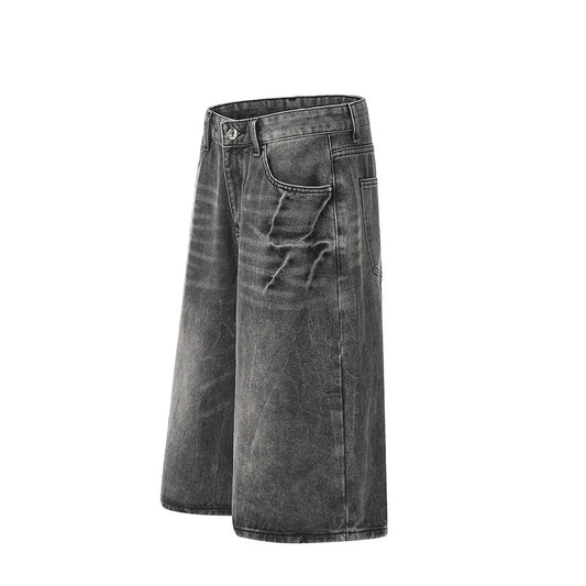 Washed Lightning Patterned Jeans and Shorts