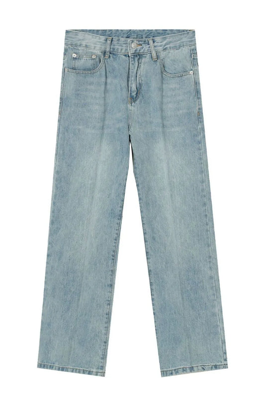 Mid-Rise Wide-Leg Jeans with Pockets, Japanese Denim