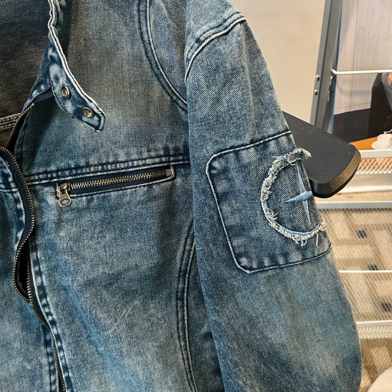 Washed Short Denim Jacket