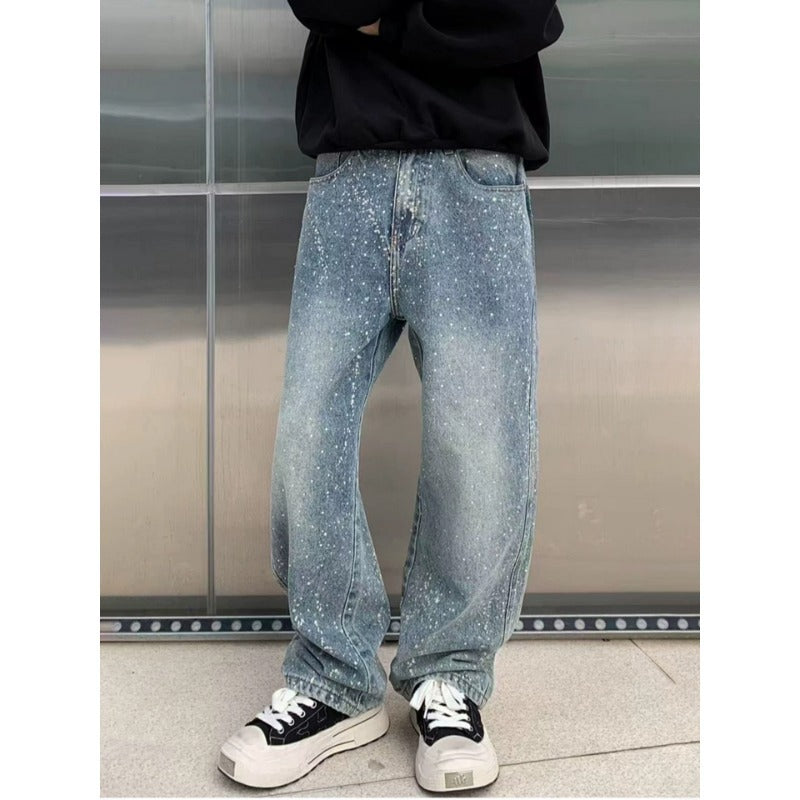 Straight Mid-Waist Blue Denim Pants — Unisex