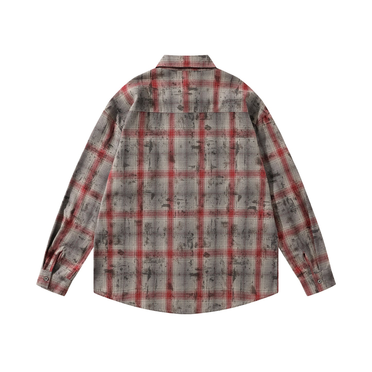 Vintage Plaid Long Sleeve Shirt Men Loose Casual Couple Shirt Jacket