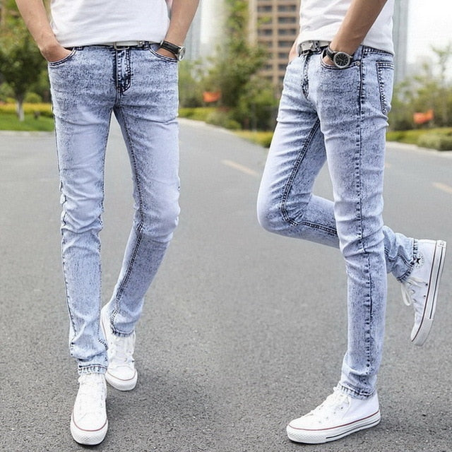 Distressed High-Quality Denim Skinny Jeans for Men