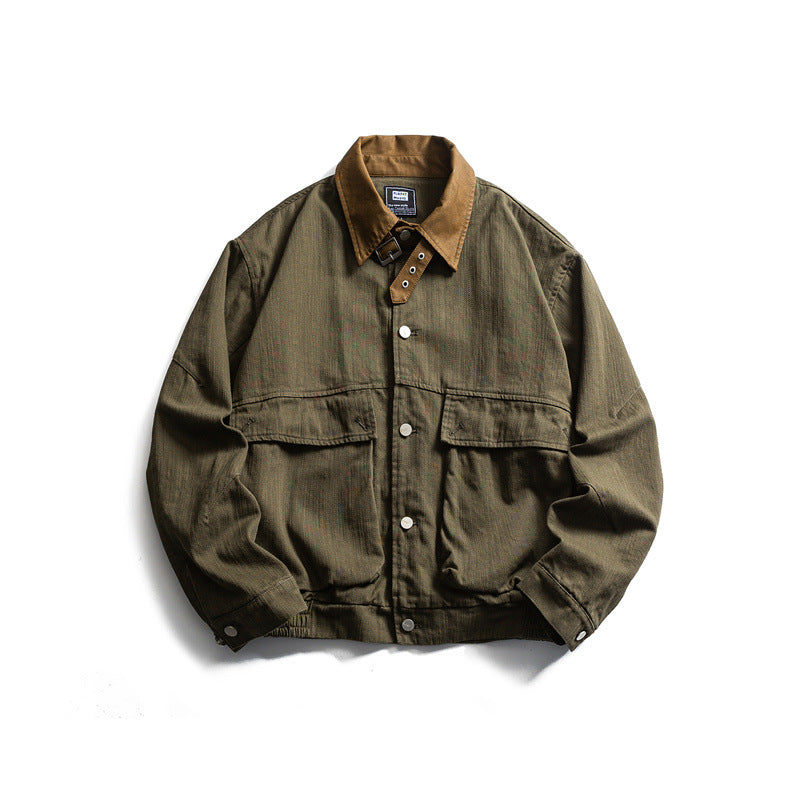 Work Jacket with Large Pockets Canvas Outerwear