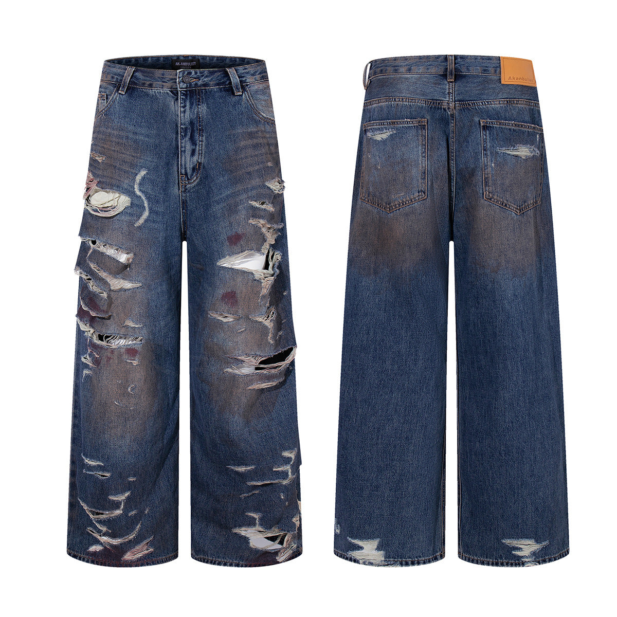 Premium Washed Ripped Jeans and Floor Pants - Japanese Denim