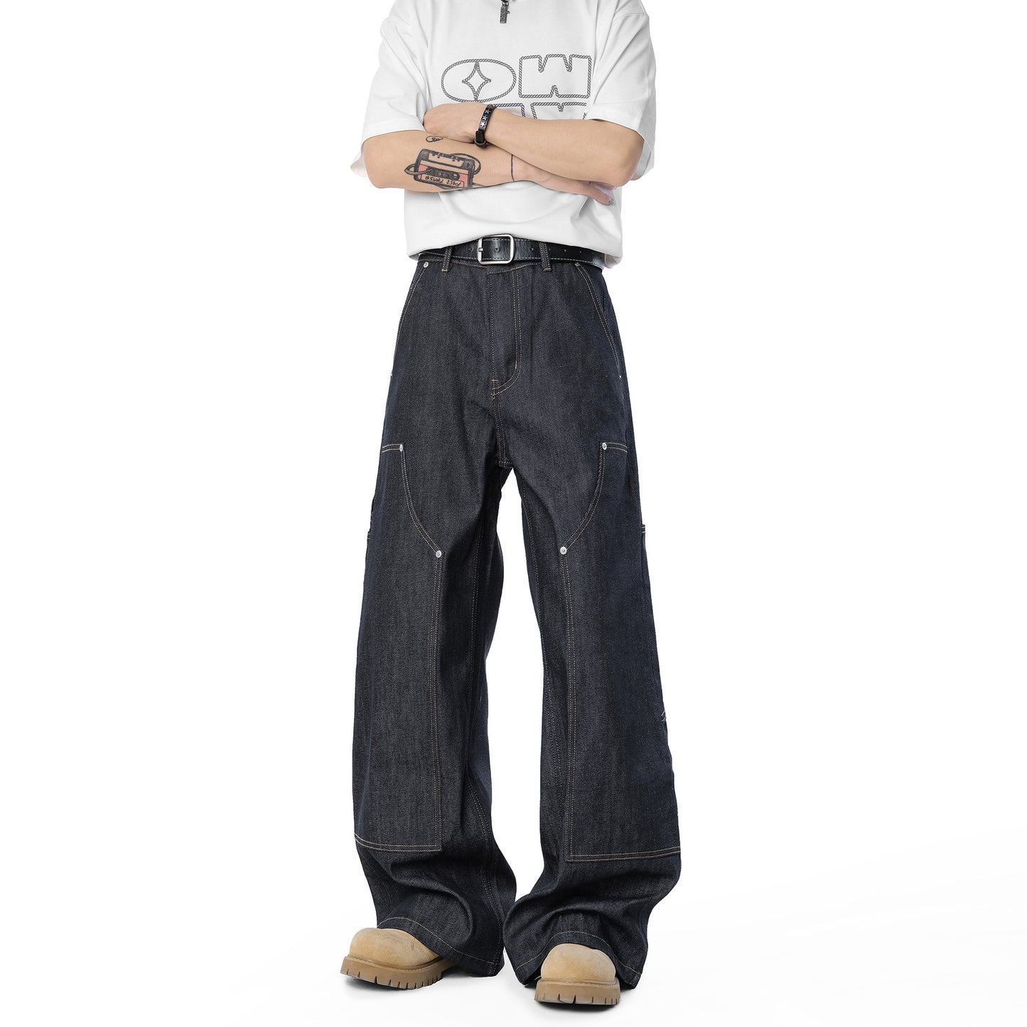 Men's Color Denim Trousers Summer Loose Casual Long Pants