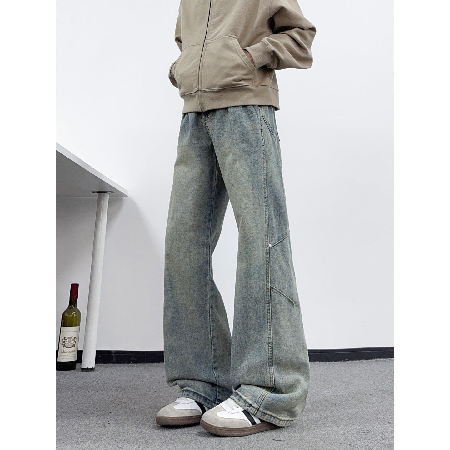 Retro Deconstructed Denim Pants — Catwhisker Washed Finish
